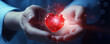 Doctor holding heart in his hand. Medical health care concept