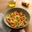 Above view of colorful Pasta Dish in Pan