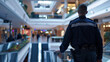 © VK Studio - A security guard stands watch in a mall, ever vigilant in a public space.