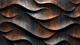 Fototapeta Las - Wood art background Abstract closeup of detailed organic black brown wooden waving waves wall texture banner wall, overlapping layers Dark wood texture background surface with old natural pattern