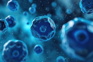 blue cell life biology medicine scientific molecular research background