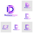 Set of Letter D logo design vector. Creative Initial D logo concepts template