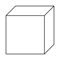 Wall Mural - cube shape, black and white vector illustration
