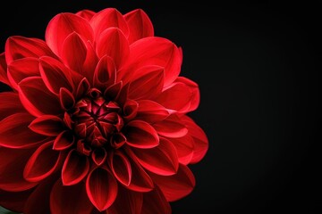 Wall Mural - red dahlia. Flower on the black isolated background with clipping path. For design. Closeup. Nature.