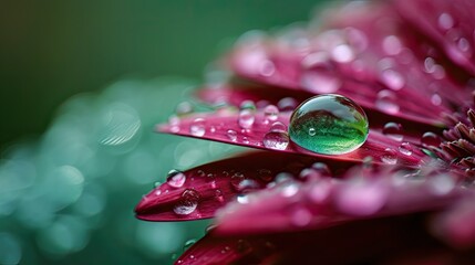 Wall Mural - A flower with a drop of water on it