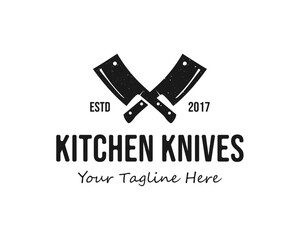 Wall Mural - vector illustration of cooking knife kitchen logo 