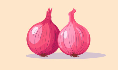 Wall Mural - Onion vector flat minimalistic asset isolated vector style illustration