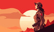 woman soldier vector flat minimalistic isolated illustration -
