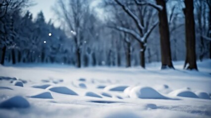 Wall Mural - Winter landscape with snow