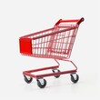 Photo of shopping cart isolated on white background