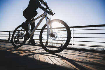 Wall Mural - Riding bike on the coast path