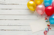 © VetalStock - Holiday card mockup with balloons