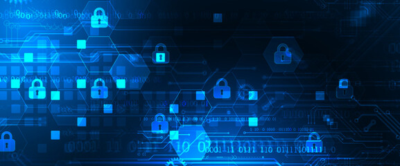 Wall Mural - secure digital background. virtual confidential, programming protection. hand drawn vector.