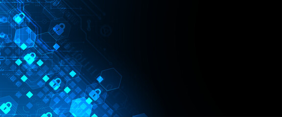 Wall Mural - secure digital background. virtual confidential, programming protection. hand drawn vector.
