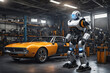Roboter als KFZ Mechaniker in der Werkstatt