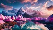 sunset in the mountains crystal colorful cloud 