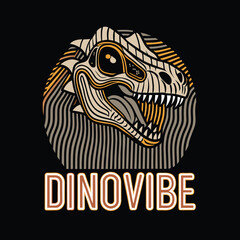 Wall Mural - Dino head t shirt design