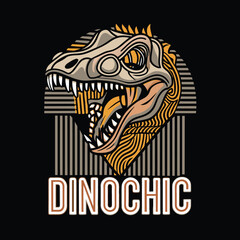 Wall Mural - Dino head t shirt design