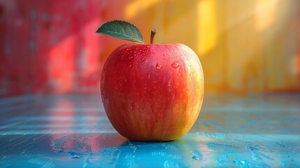 Wall Mural - Vibrant apple fruit set against a picturesque background, showcasing nature's beauty and the allure of fresh produce.
