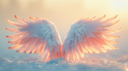 Natural colored feather angel wings