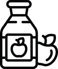 Poster - Fermented cider vinegar icon outline vector. Natural apples spirit. Alcoholic tangy drink