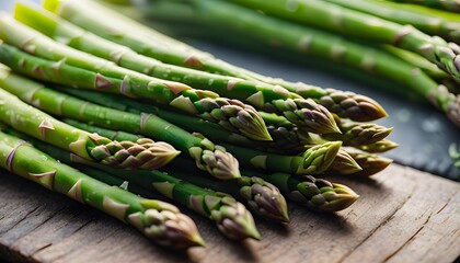 Poster - asparagus on wooden table