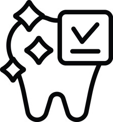 Poster - Tooth health icon outline vector. Dental care. Teeth medical healthcare