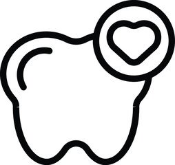 Sticker - Dental protection icon outline vector. Oral hygiene. Teeth healthcare routine