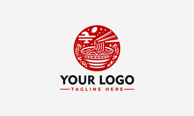 Wall Mural - Ramen logo design vector japanese food noodle Logo, Ramen Design Template