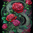 amazing lovely design with rose flowers with hart 
