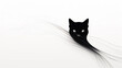 Black and White Cat Illustration Artwork