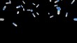 © VFX1988 - Many blue and white pills fell from the sky. on a black background