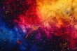 Abstract illustration, Colorful space galaxy cloud nebula. Stary night cosmos. Universe science astronomy. Supernova background wallpaper. Contrasting heaven and hell concept art