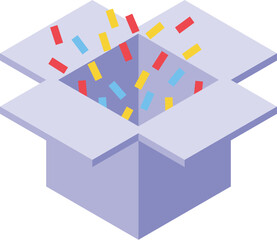 Poster - Surprise box icon isometric vector. Gift thinking. New genius business idea