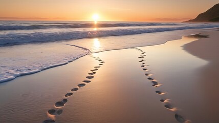 Footprint on beach sand 