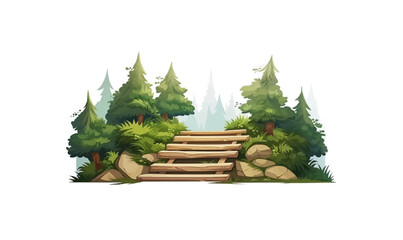 Wall Mural - jungle vegetation isometric vector flat isolated illustration