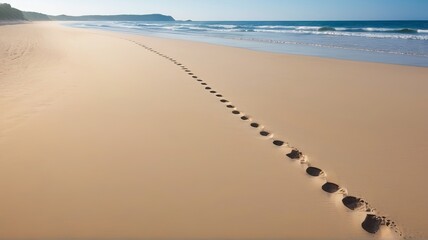 Wall Mural - Footprint on beach sand 