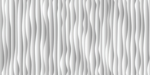 Wall Mural - Curved vertical lines, gypsum wall, seamless pattern, vector design