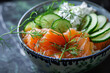 Salmon Poke with Cream Cheese and Dill