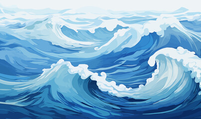 Wall Mural - Calm ocean waves vector background