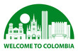 Colombia famous landmark silhouette style,vector illustration