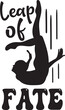 Leap Of Faith Illustration, Gymnastics Vector, Gymnast Quote, Silhouette, Girl, Woman, Athletic, Acrobatics
