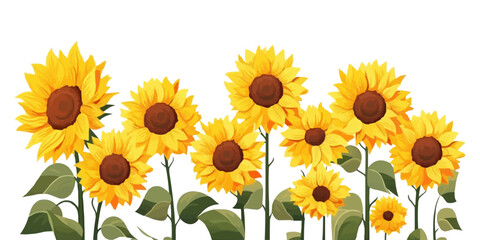 Wall Mural - sunflowers vector flat minimalistic isolated vector style illustration