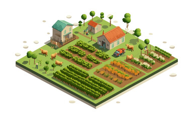 agriculture isometric vector flat minimalistic isolated illustration