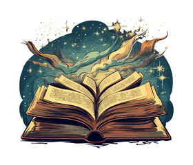 Open old books vector illustration