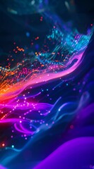 Wall Mural - a blurry image of colorful lights on a black background