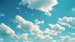 Ethereal cloudscape: cumulus clouds in a bright blue sky