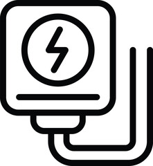 Sticker - Power adapter icon outline vector. Phone charger. Device charging device