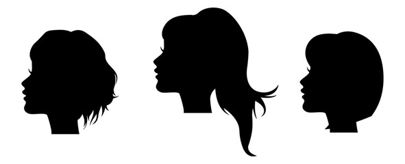 Poster - girl hair style silhouette