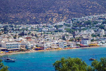 Wall Mural - Aerial view from Bodrum fortress in the port city of Bodrum, Turkey